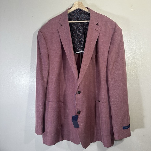 Stafford Men's 52 Regular Classic Fit Wool Mauve Sport Coat NEW - Picture 2 of 16